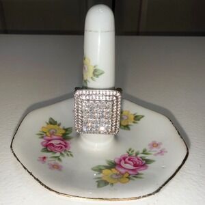 Bella Luce 8 Ctw CZ Cluster Ring Size 6 Sterling Silver Rhodium Plated Statement